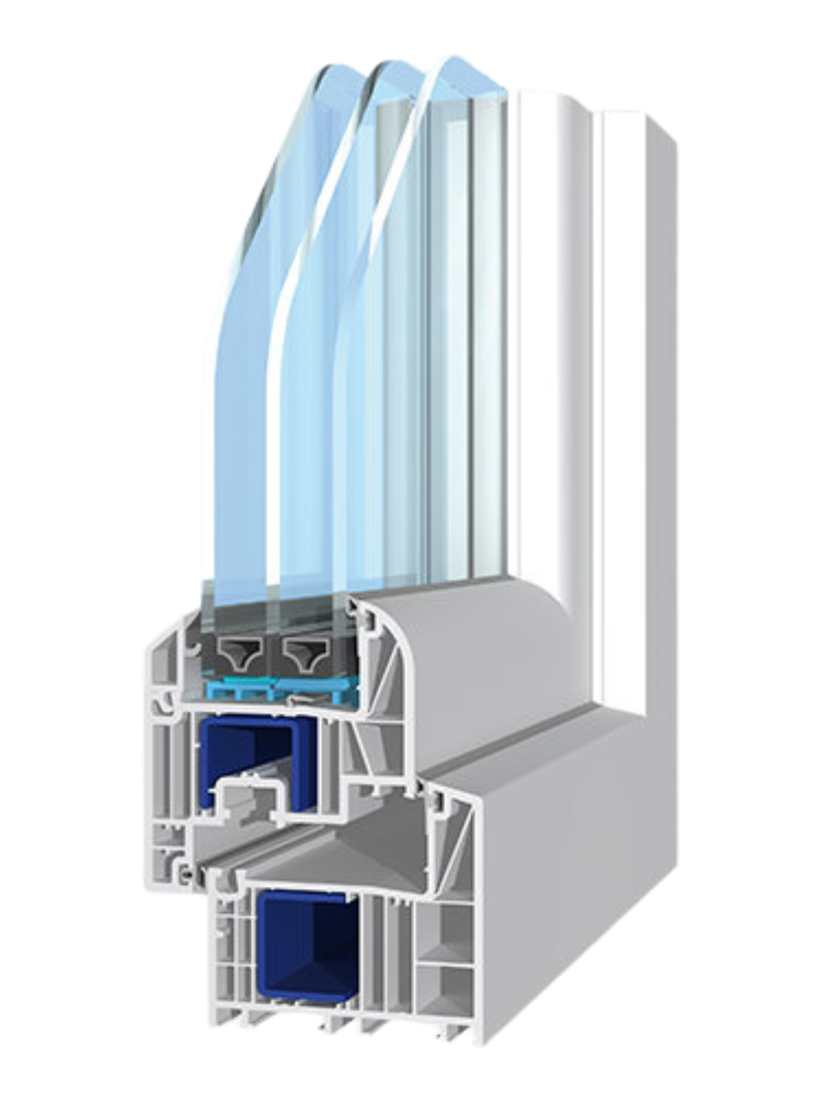 Un'immagine di una finestra con tre strati di vetro.