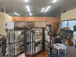 A room filled with lots of tiles and a table.