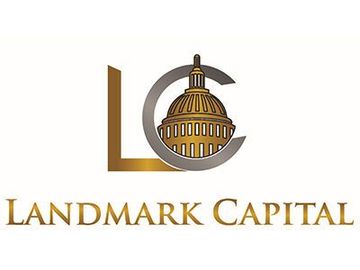 Landmark Capital logo with gold “LC” and Capitol dome icon on a white background