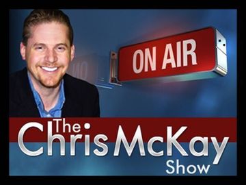 The Chris McKay Show graphic with host portrait and red ON AIR sign