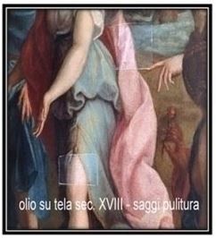 Olio su tela - Sec. XVIII - Achille e la Madre durante il restauro