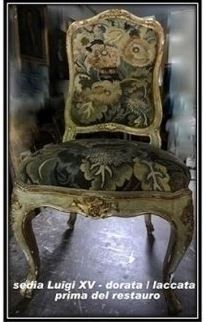 Sedia Luigi XV - dorata e laccata (prima del restauro)