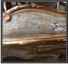 Sedia Luigi XV - dorata e laccata (caduta laccatura e vecchi restauri)