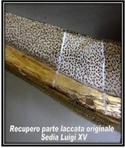 Sedia Luigi XV - dorata e laccata (recupero parte laccata originale)