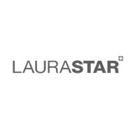 Logo LauraStar, texte gris sur fond blanc. Le nom de la marque est écrit en majuscules.