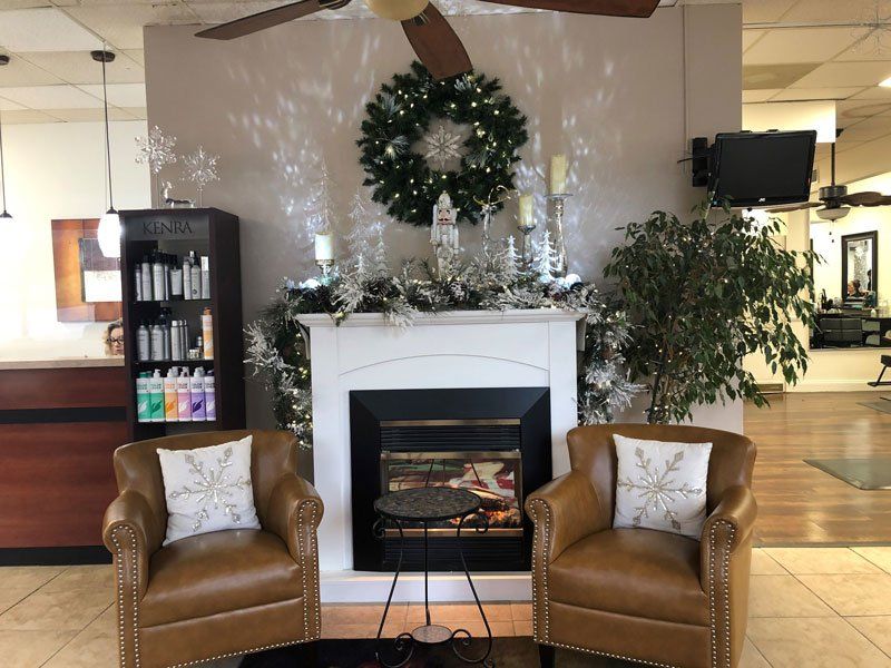 Waiting Area With Christmas Decor — White Oak, PA — Elegante Details