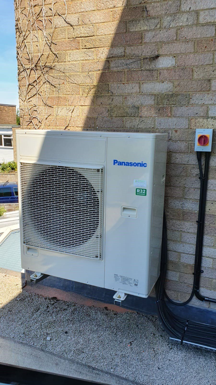 A Panasonic AC unit intake - outside.