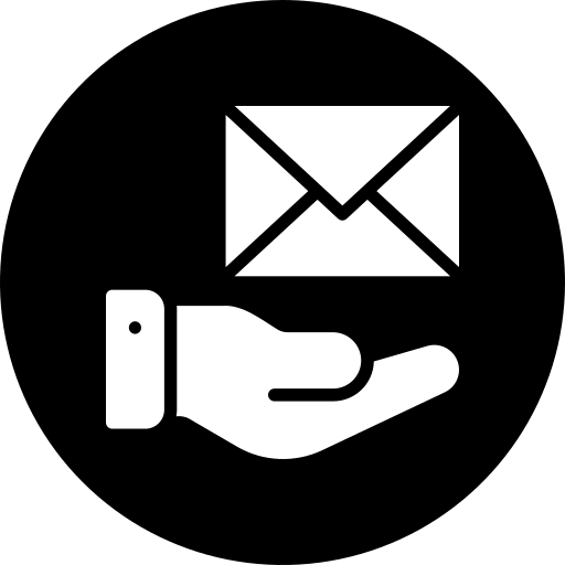 envelop with hand icon