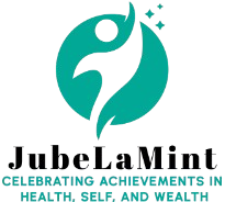 The logo for jubela mint celebrating achievements in health , self , and wealth