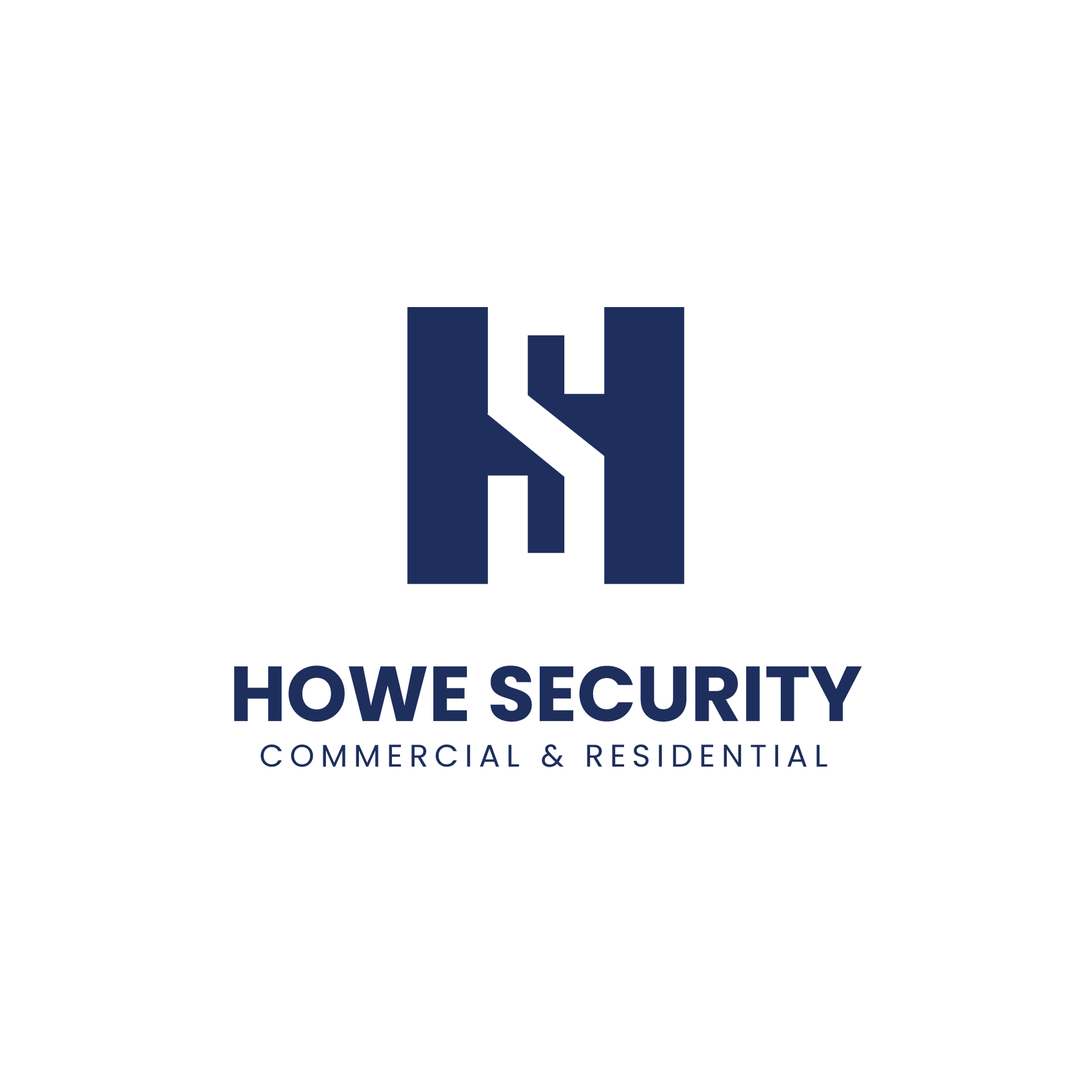 Howe Security Logo Stacked in Security Blue