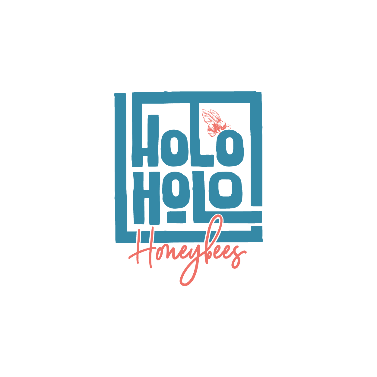 A logo for a company called holo holo honeybees.