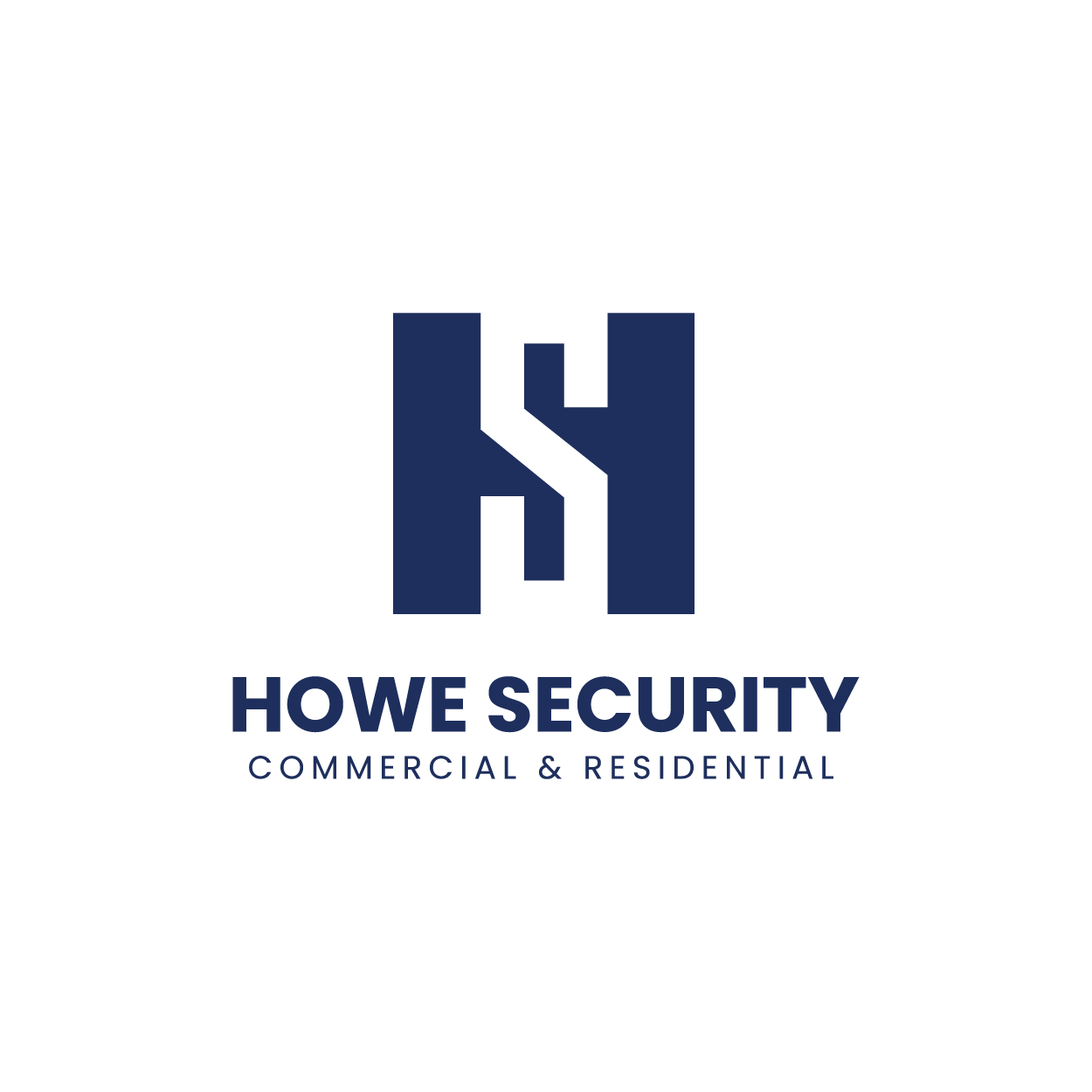 It is a logo for howe security commercial and residential.