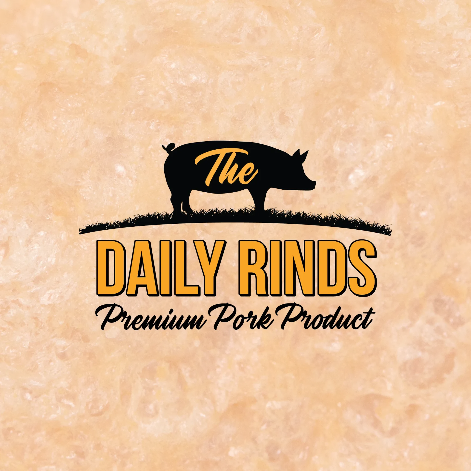 A logo for the daily rinds premium pork product