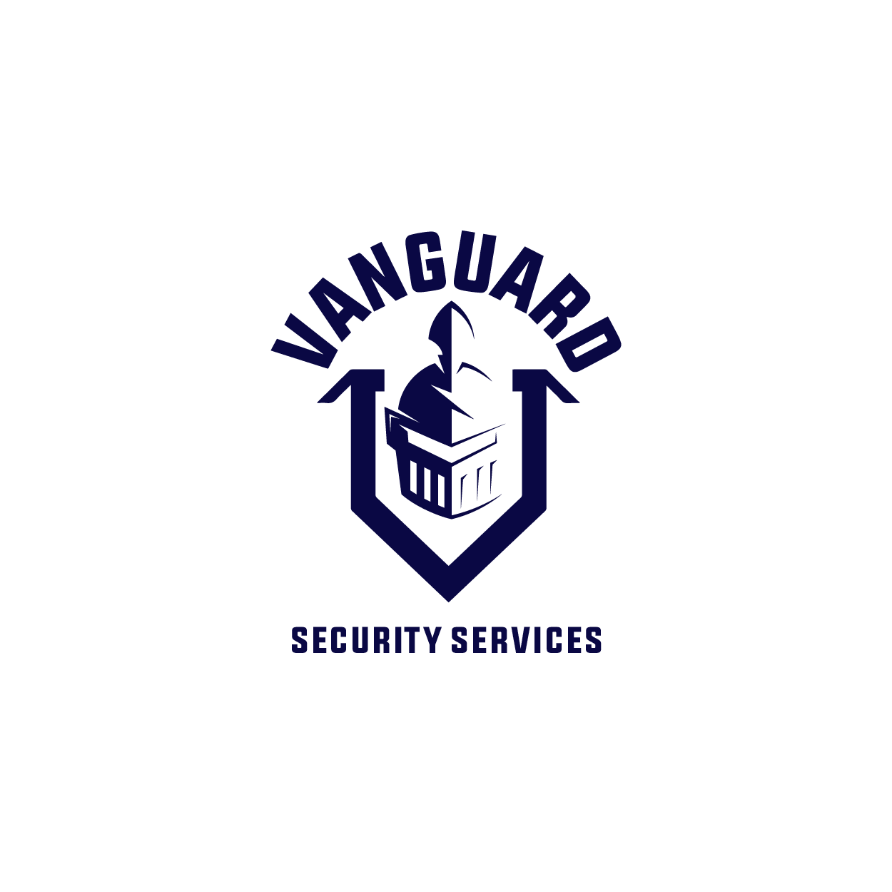 A logo for a security company called vanguard security services.