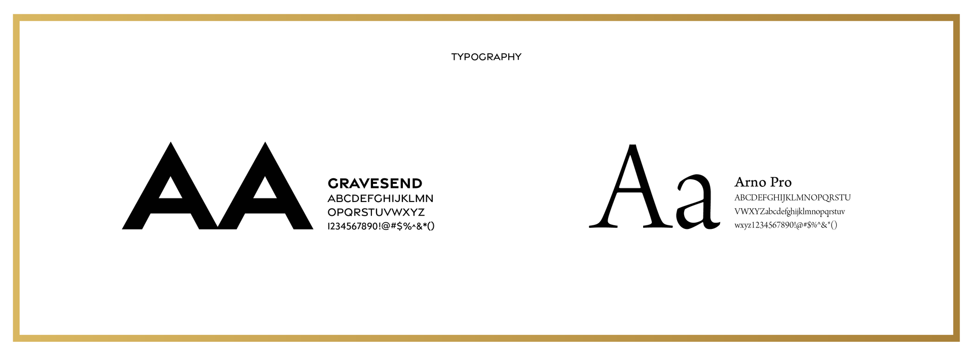 A comparison of the fonts Avenir Next and Adobe Garamond Pro, each showing uppercase and lowercase letters.