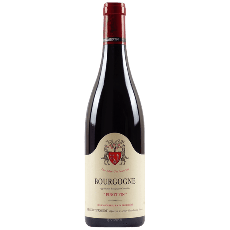 A bottle of bourgogne wine on a white background