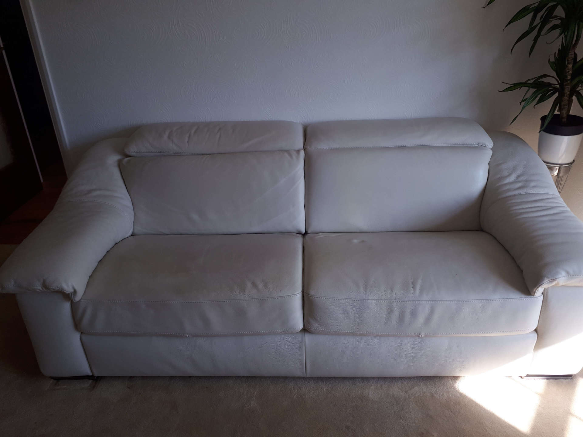 after repair white sofa