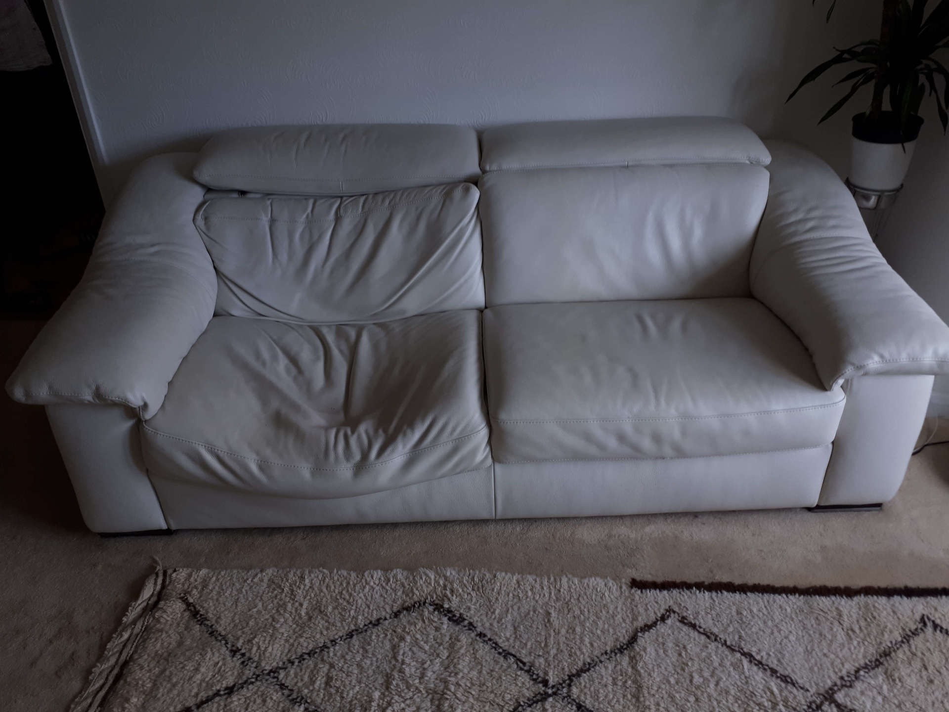 before repair white sofa