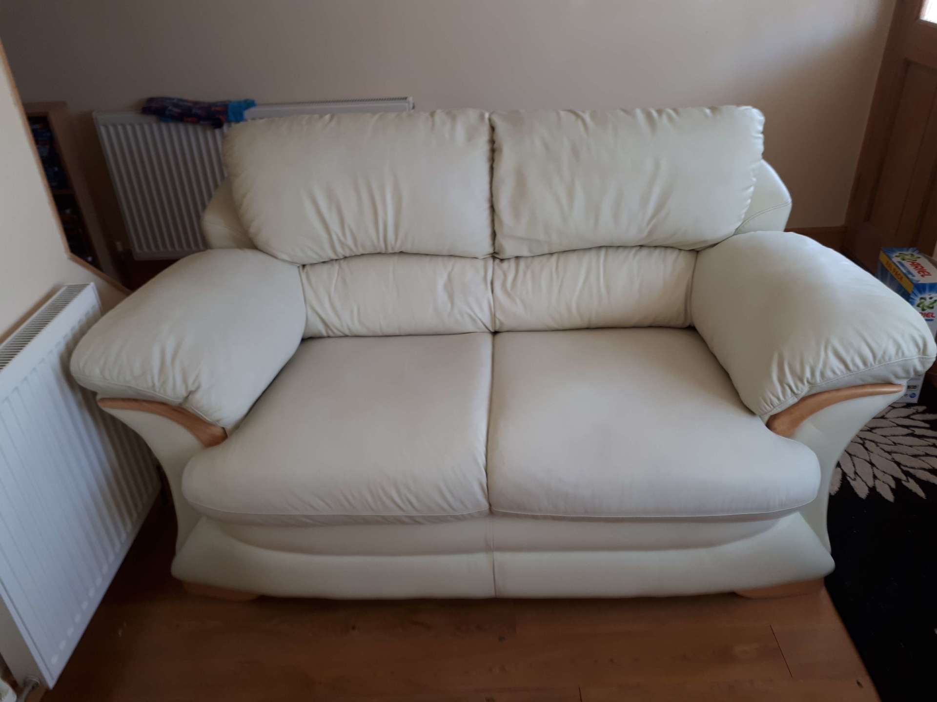 after repair white sofa