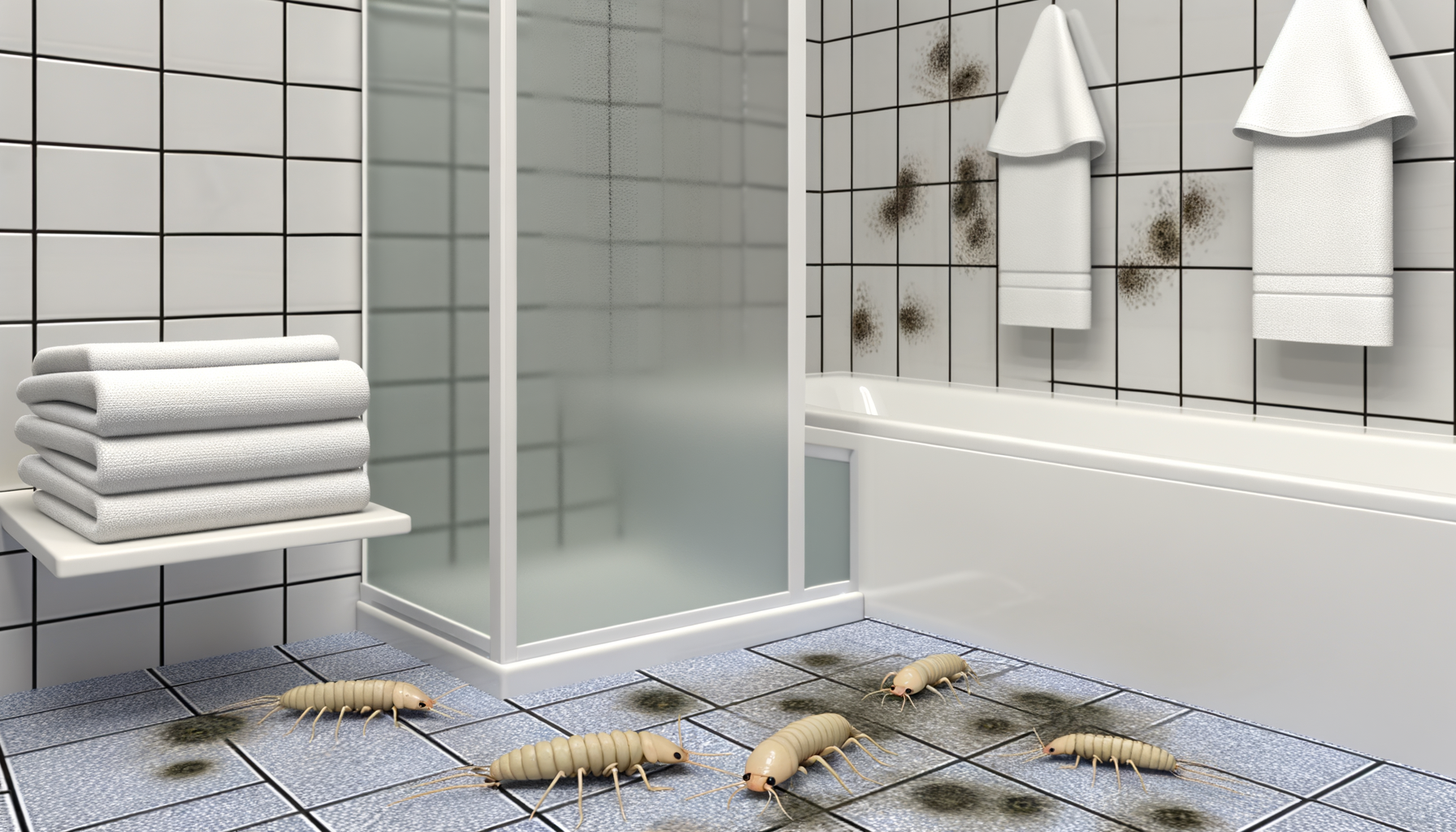 poissons d'argent dans une salle de bain