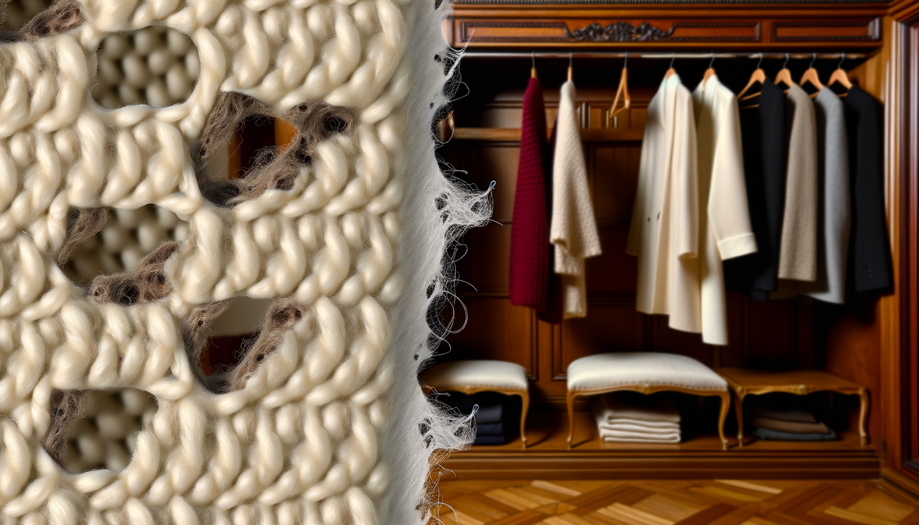 papillons de mites vestimentaires dans un placard à vtement