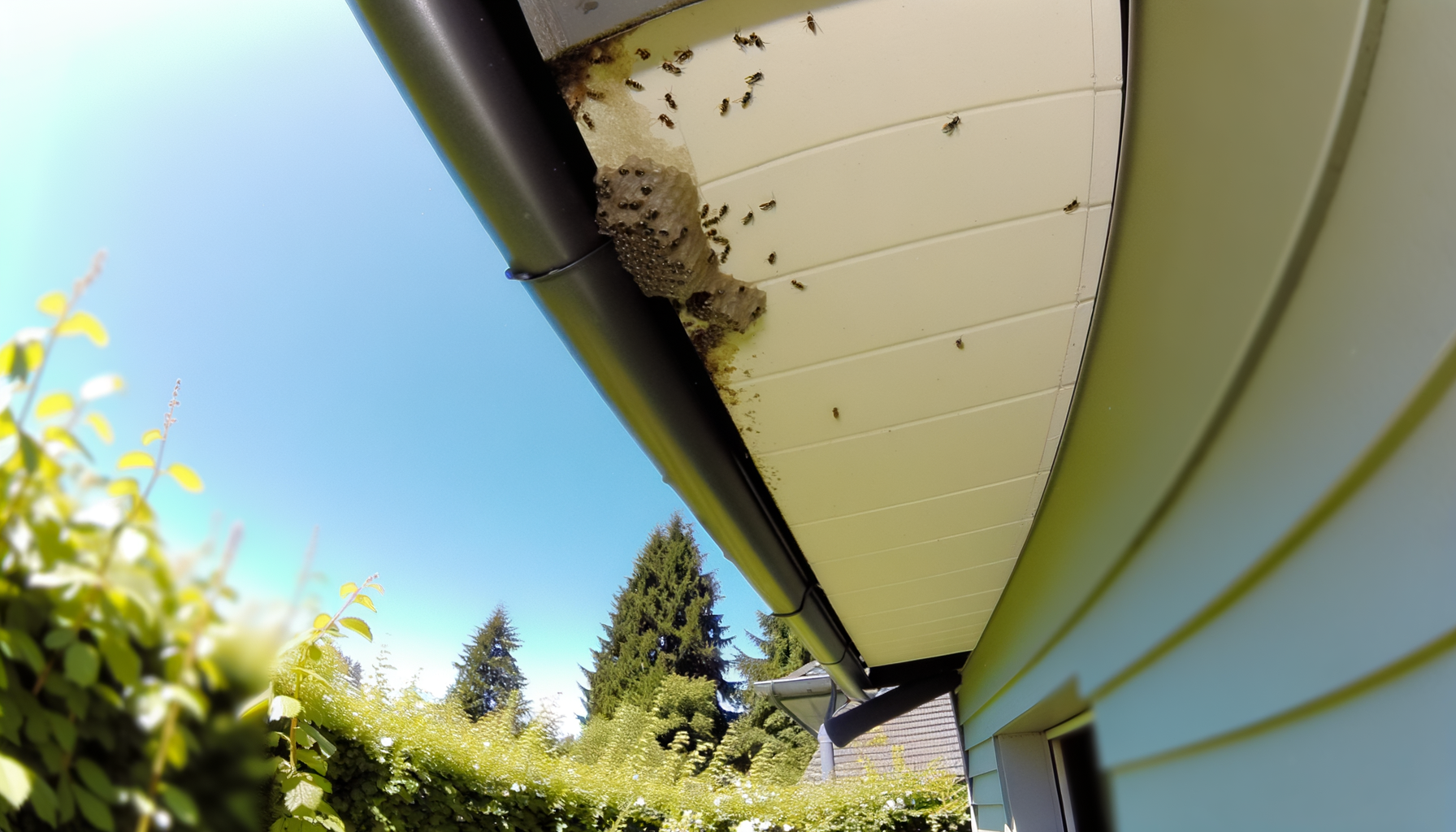 nid de guêpes sous toiture