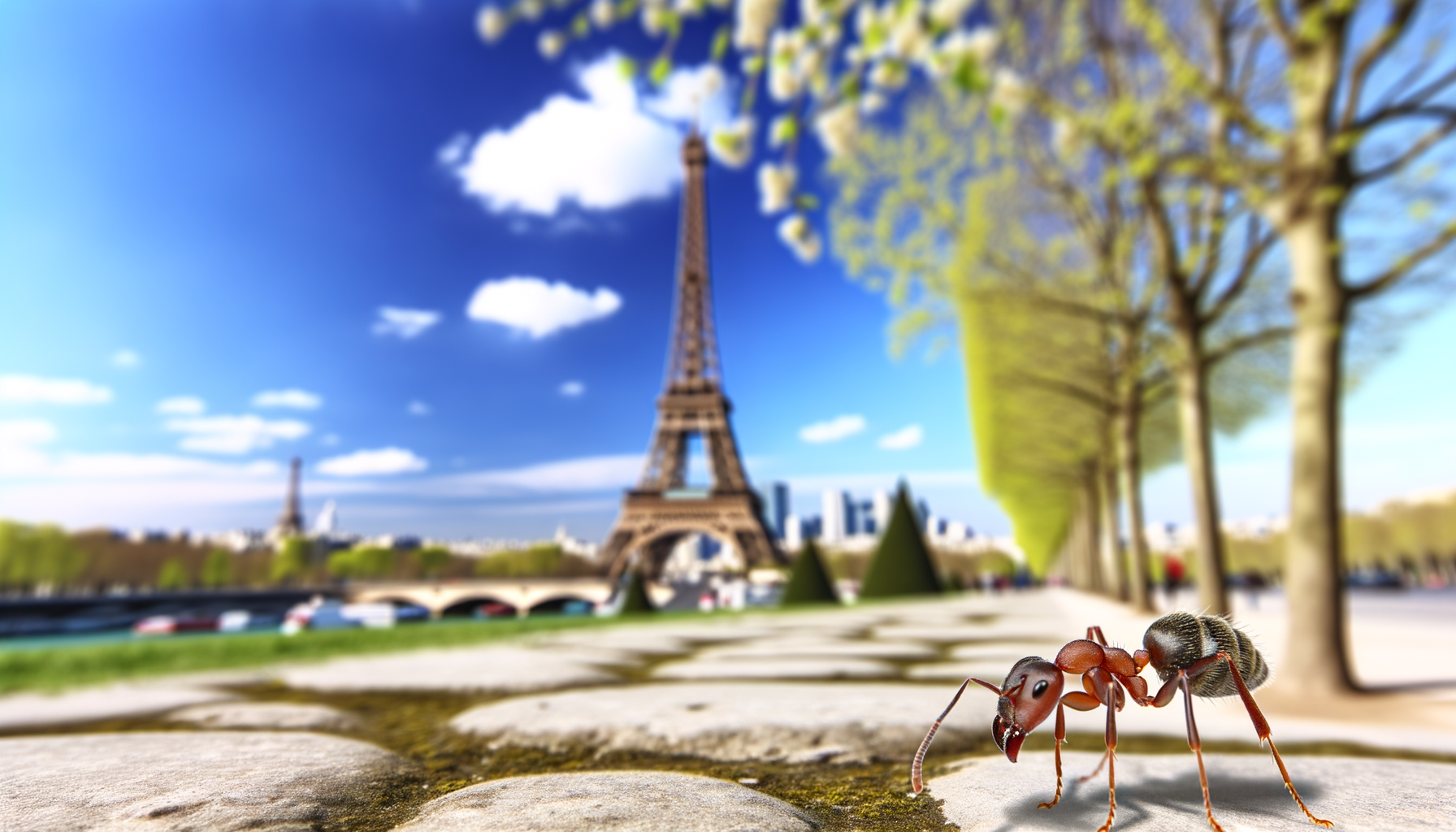 fourmi devant la tour Eiffel