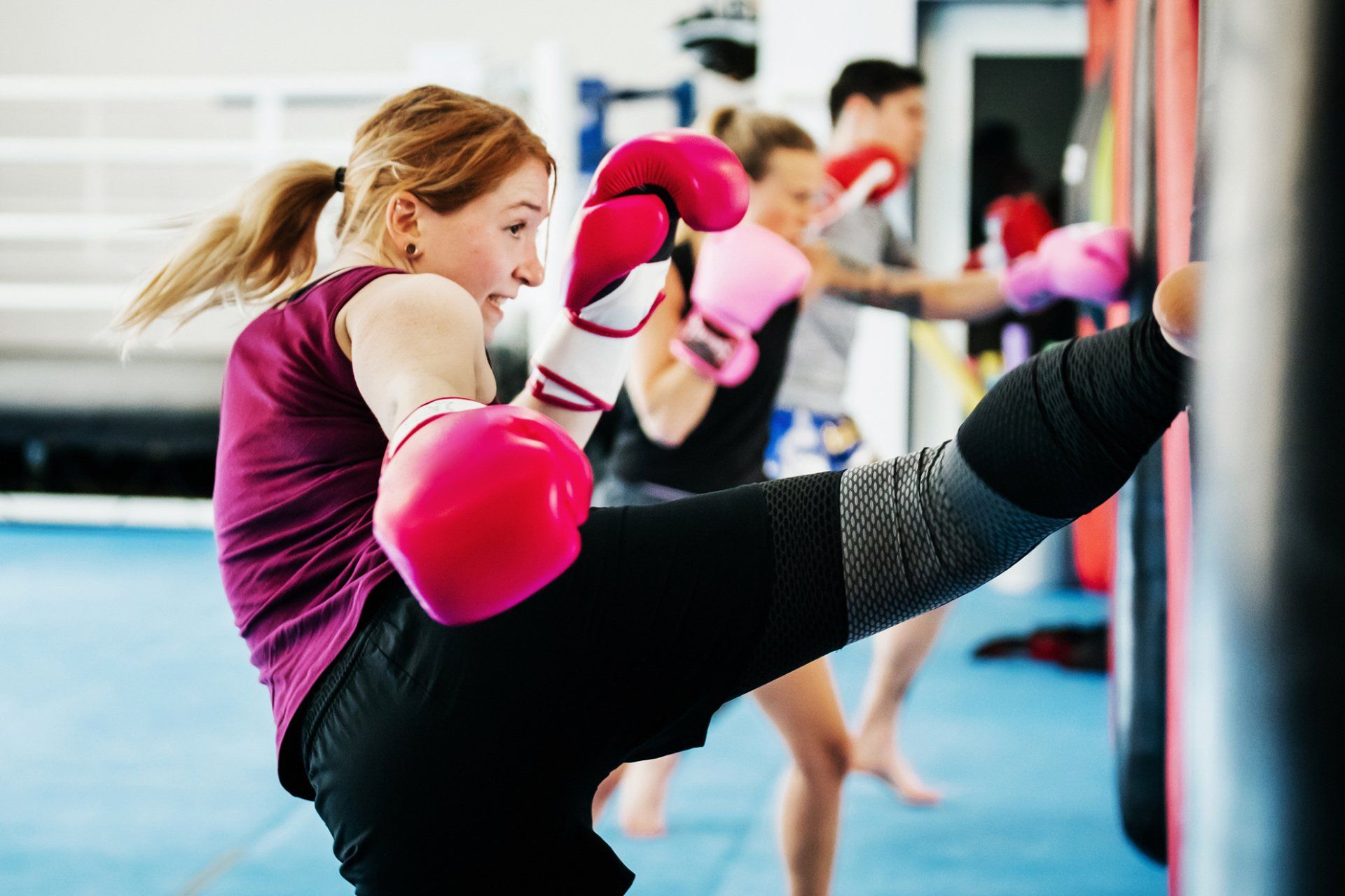 Children together in martial arts class