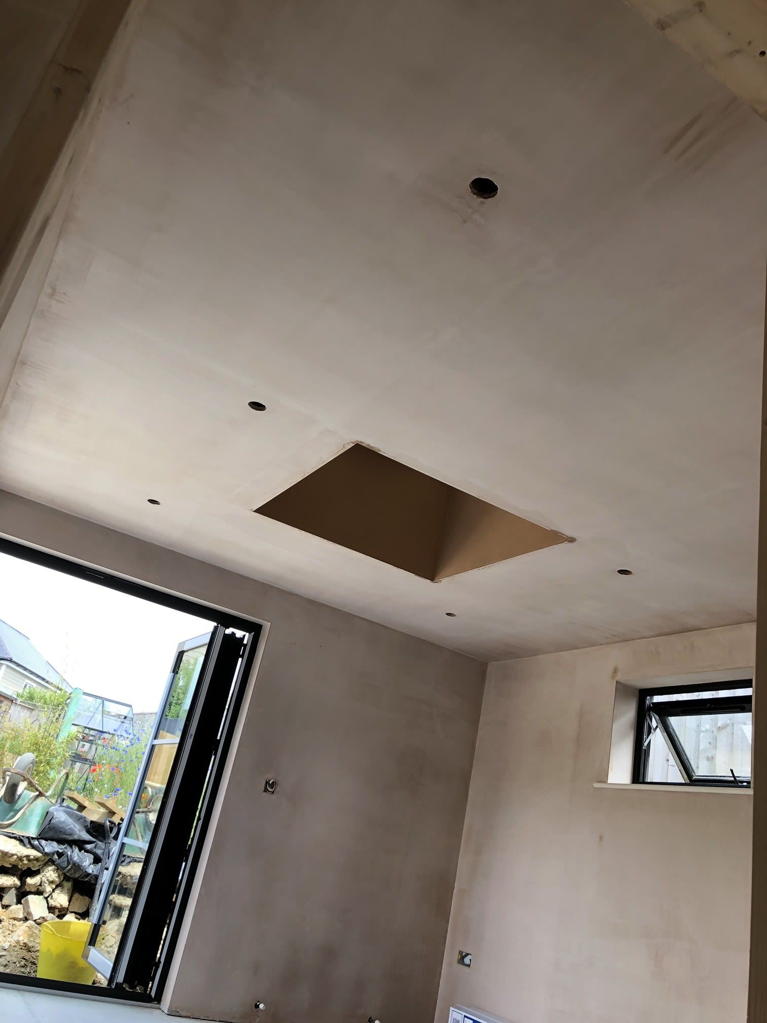 plastered ceiling