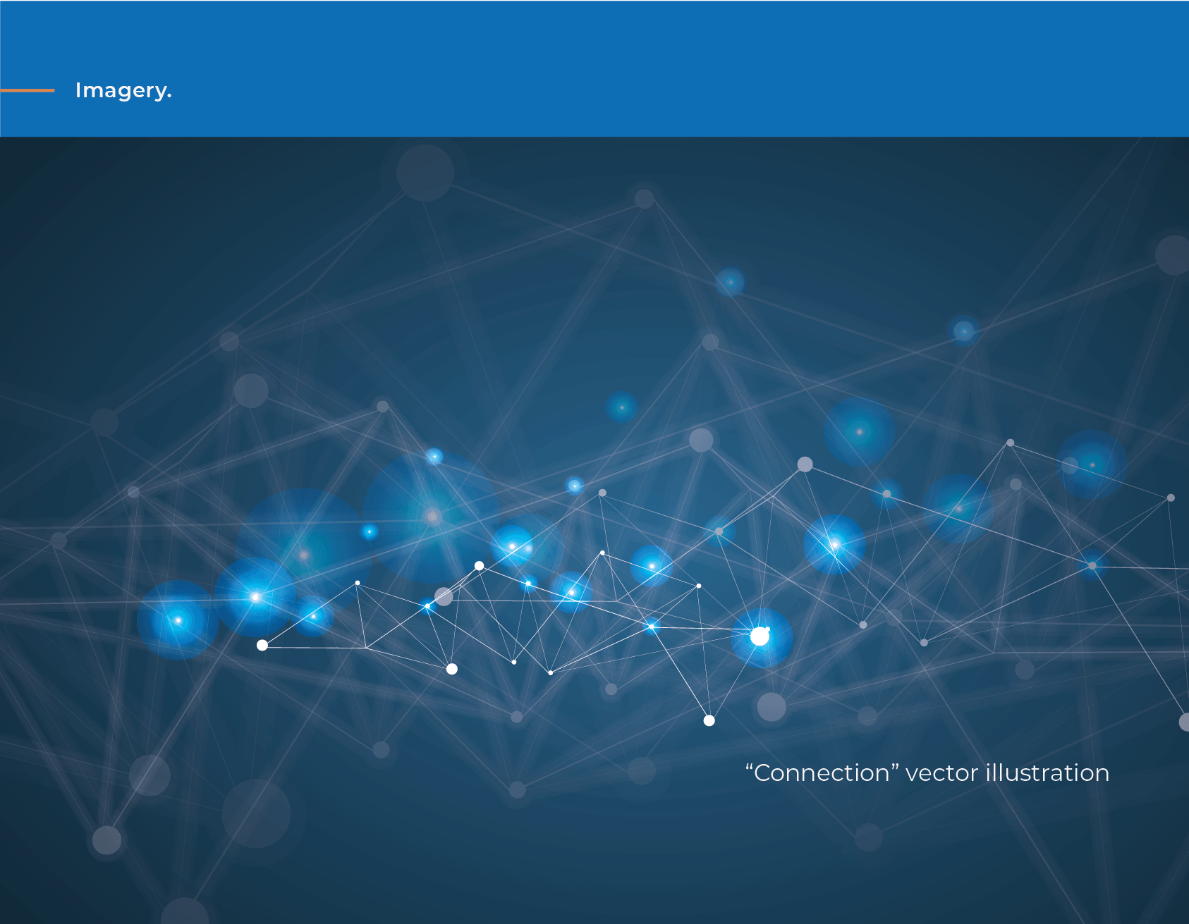 Abstract blue network with glowing nodes, representing data connections.