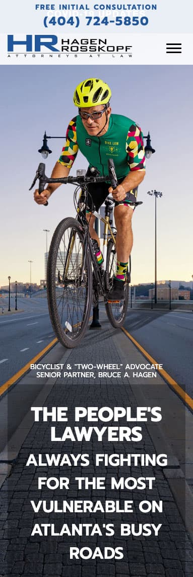 Cyclist on a road, photo for lawyers fighting for vulnerable people on Atlanta's roads.