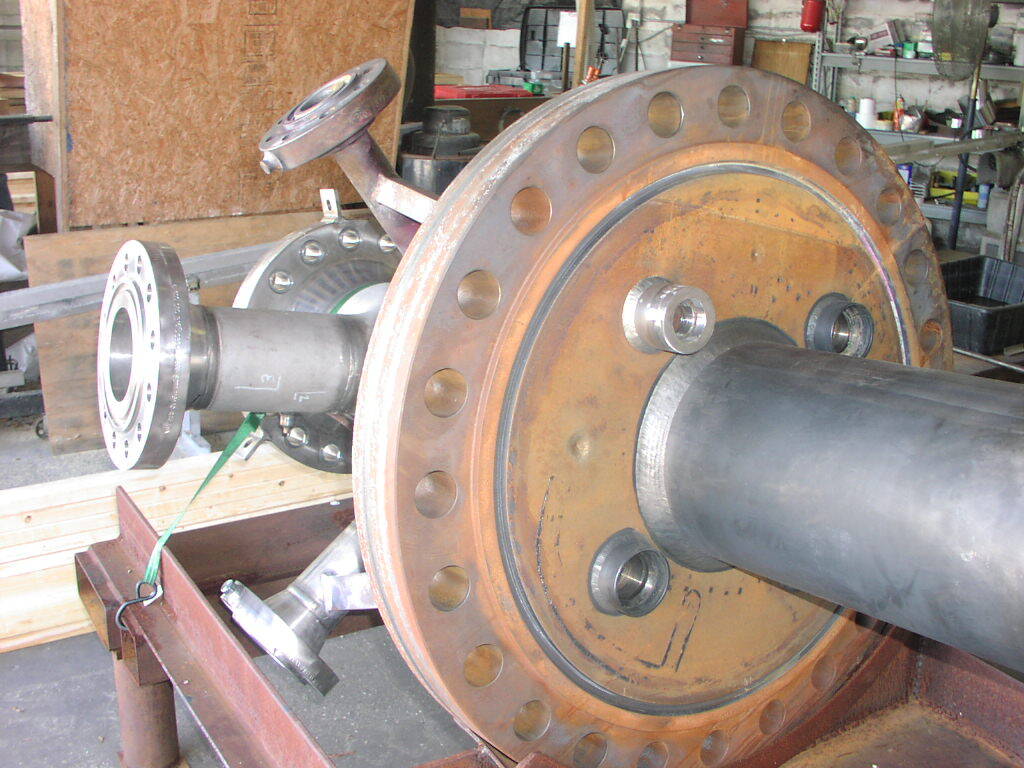 A large piece of metal is sitting on a table