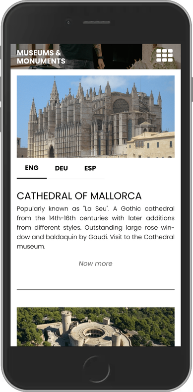 Un móvil con la imagen de una catedral en la pantalla.