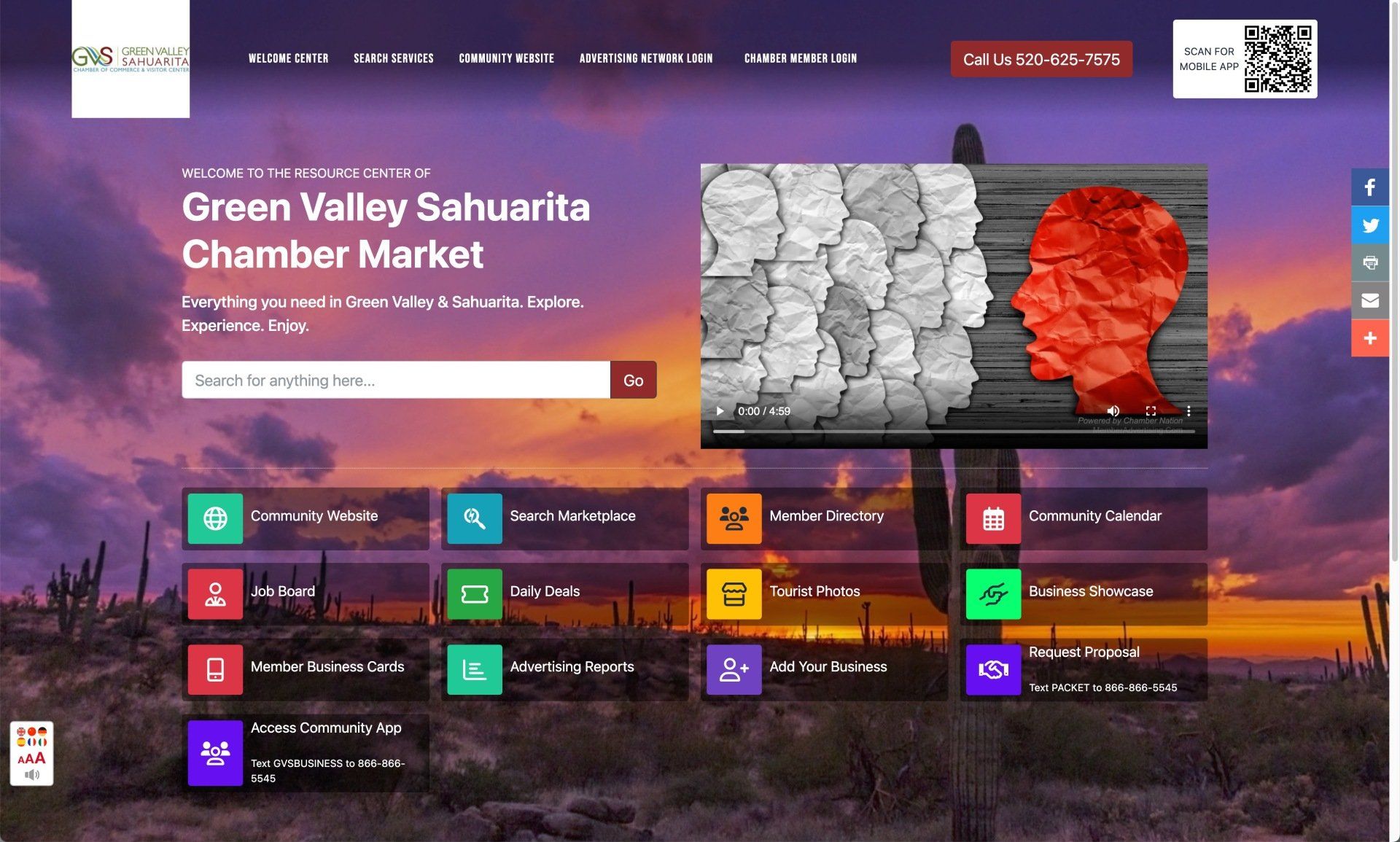 a screenshot of the green valley salviarite chamber market website