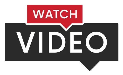a watch video logo with a red speech bubble .