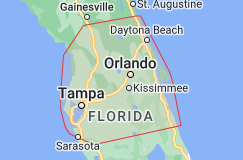 A Map of Florida Showing the Cities of Orlando , Tampa , and Sarasota — Inverness, FL — First Class Refinishing 