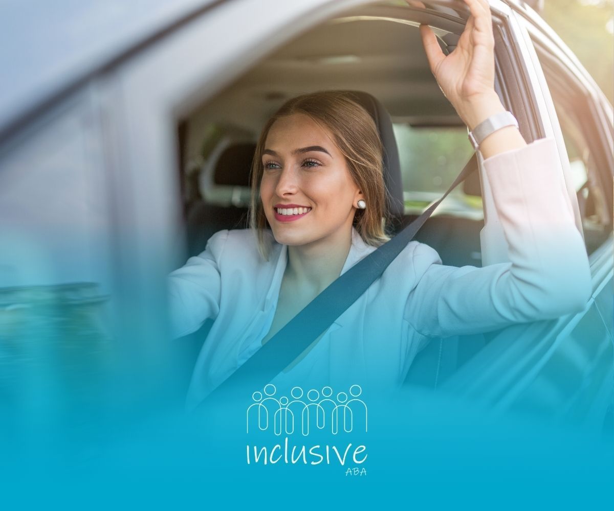 A woman is sitting in a car with her hand out the window.