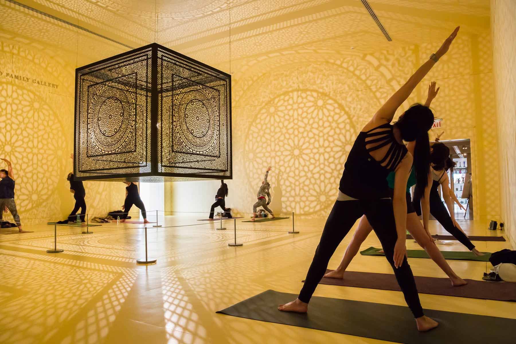 Yoga Class in the Peabody Essex Museum Gallery