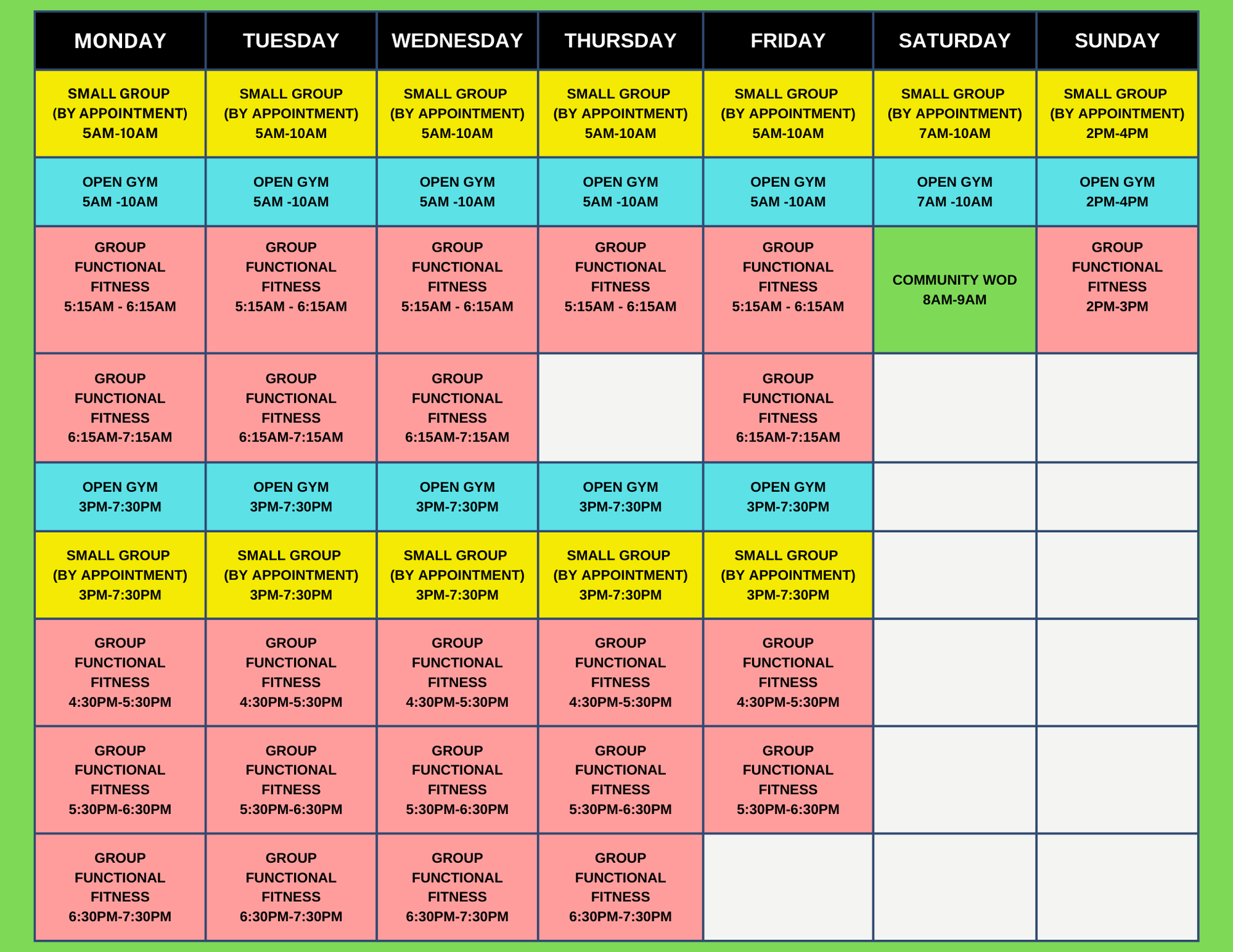 A calendar shows the days of the week from monday to saturday