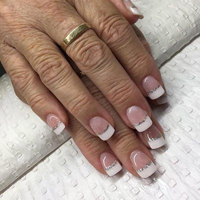 Pinkish With White Nails — Nail Salon in Airlie, QLD