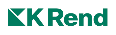 The k rend logo is green and white on a white background.