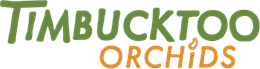 Logo of Timbucktoo Orchids in green and orange.