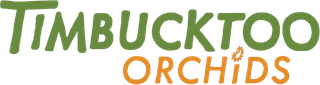 Logo of Timbucktoo Orchids in green and orange.