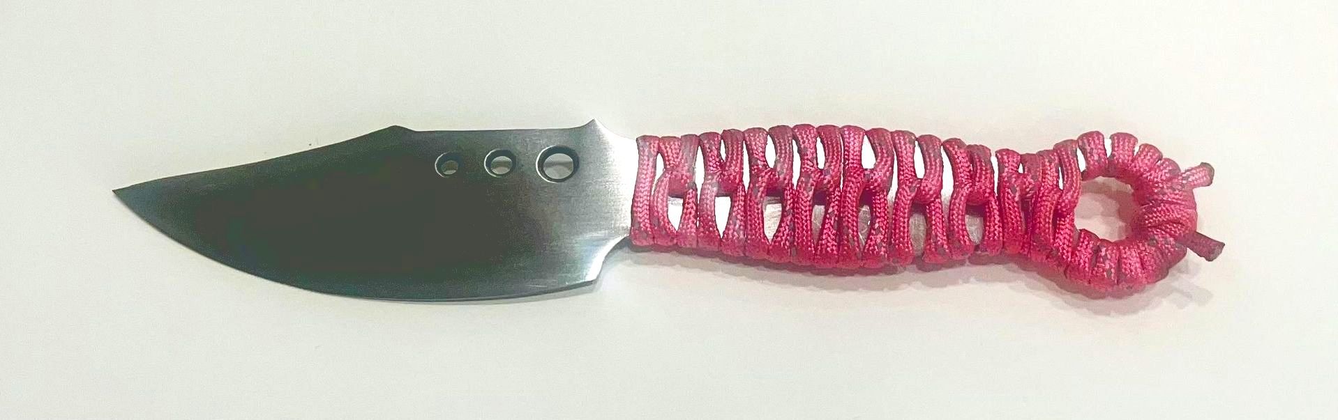 CUSTOM PINK PARACORD HIGH CARBON STEEL HUNTING BLADE