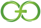 Green stylized interlocking &ldquo;GO&rdquo; logo on a white background