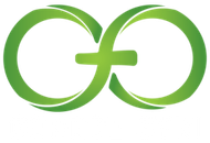 Green stylized interlocking &ldquo;GO&rdquo; logo on a white background