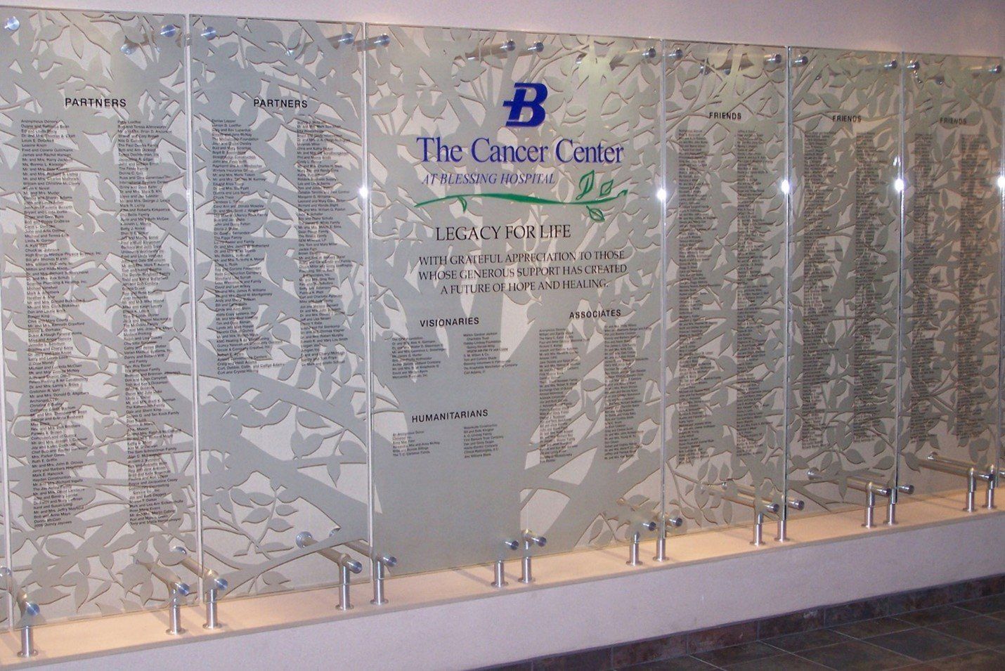 Blessing Foundation Partner Wall | Cash Contributions