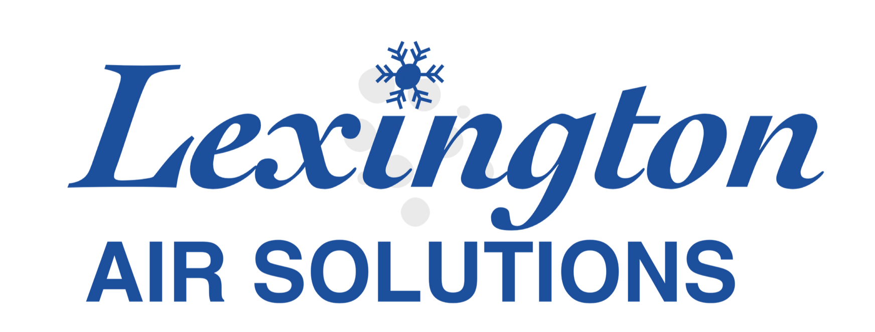 Lexington Air Solutions logo with blue text and a snowflake icon.