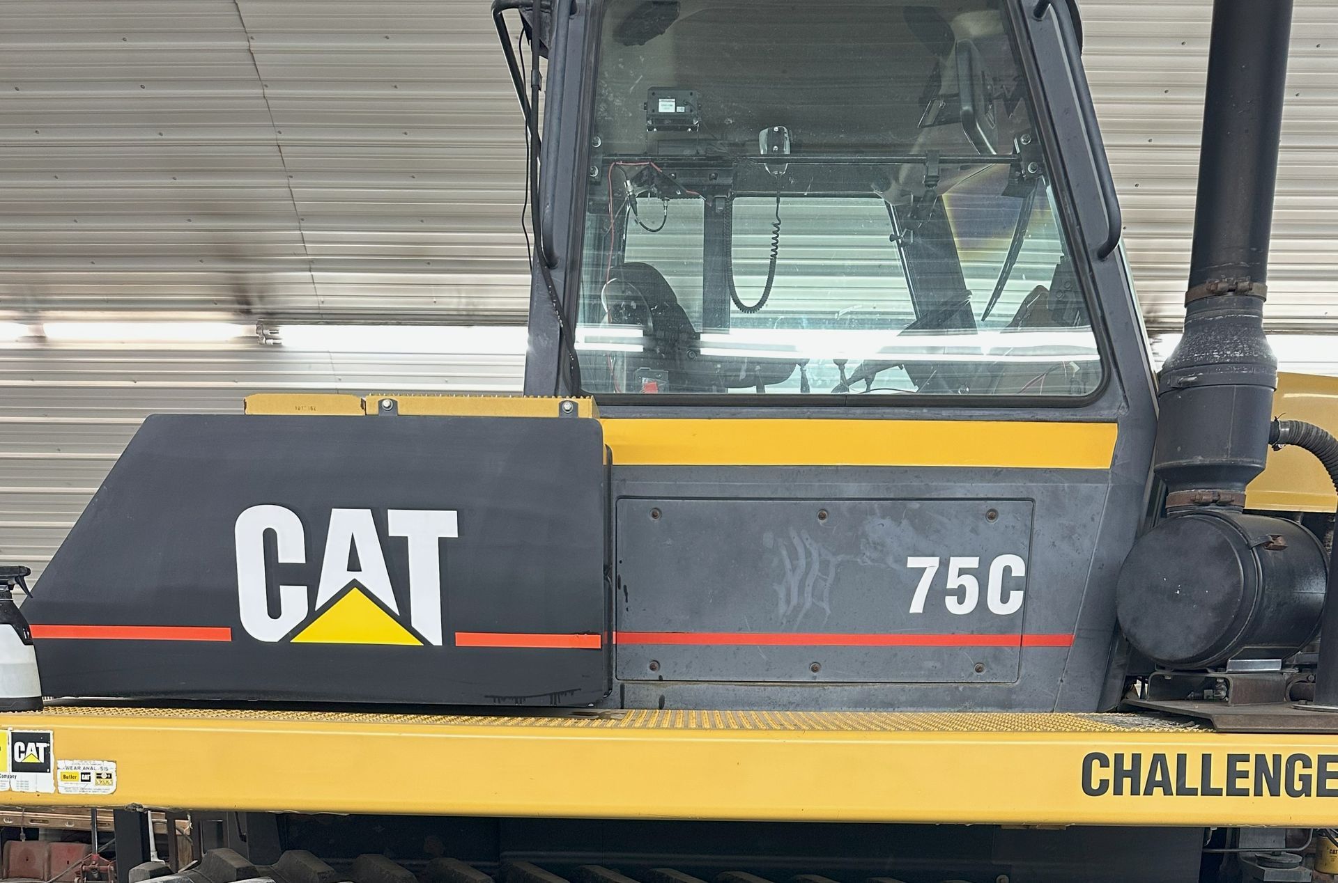 Cat Challenger tractor paint condition before ceramic coating