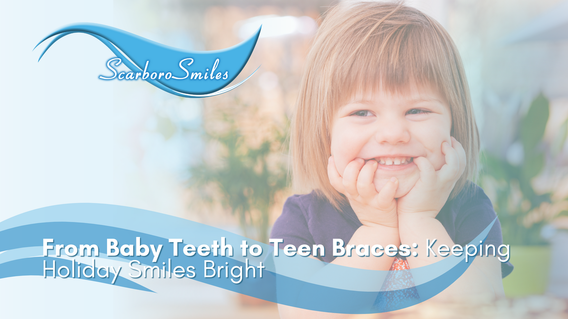 A little girl with braces on her teeth is smiling.